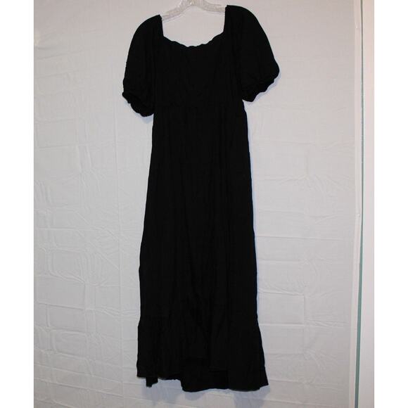 Bloomchic Dress Woman's Size 10 Medium Black Midi Cold Shoulder Pocket NWT - Picture 5 of 8